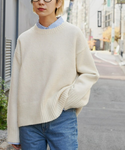 Auntie Rosa Holiday（アンティローザホリデー）の「クルーネックワイドシルエットプルオーバー（ニット/セーター・レディース・オレンジ/グレー/パープル/イエロー/アイボリー・FREE）」の17枚目の写真