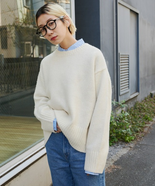 Auntie Rosa Holiday（アンティローザホリデー）の「クルーネックワイドシルエットプルオーバー（ニット/セーター・レディース・オレンジ/グレー/パープル/イエロー/アイボリー・FREE）」の18枚目の写真