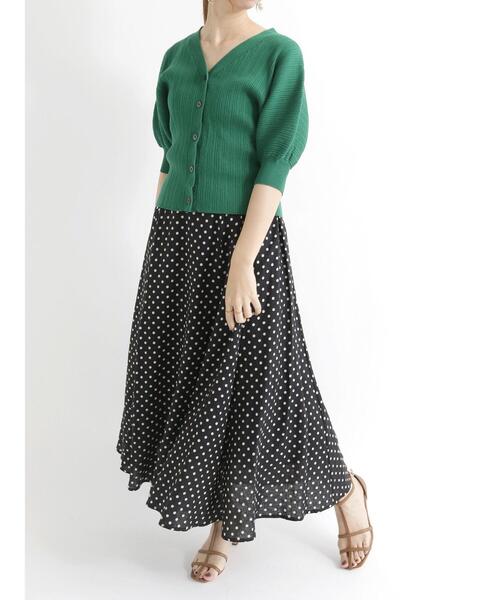 Te chichi（テチチ）の「ボリュームスリーブニットカーディガン（カーディガン/ボレロ・レディース・ベージュ/ネイビー/グリーン・ﾌﾘ-）」の13枚目の写真