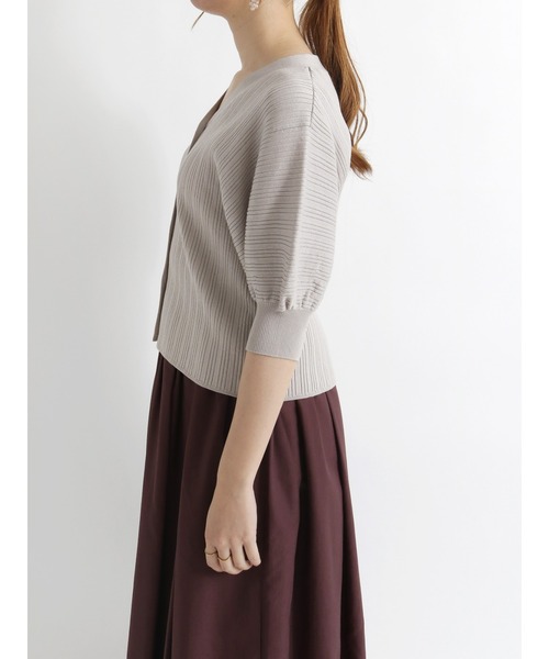 Te chichi（テチチ）の「ボリュームスリーブニットカーディガン（カーディガン/ボレロ・レディース・ベージュ/ネイビー/グリーン・ﾌﾘ-）」の4枚目の写真