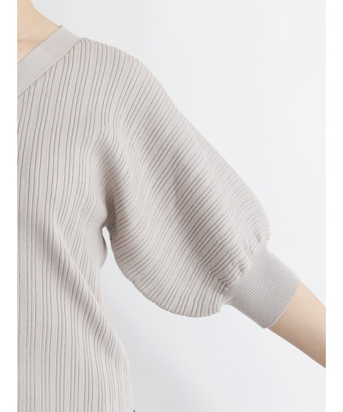 Te chichi（テチチ）の「ボリュームスリーブニットカーディガン（カーディガン/ボレロ・レディース・ベージュ/ネイビー/グリーン・ﾌﾘ-）」の6枚目の写真