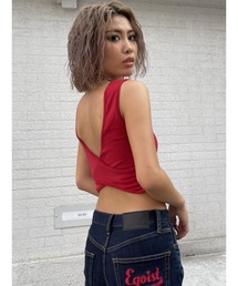 パット付バッククロスタンクトップ