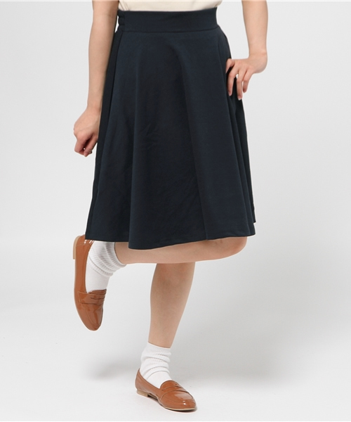 earth music&ecology（アースミュージックアンドエコロジー）の「【すきな丈スカート】ミディフレアスカート（スカート・レディース・ブラック/ライトグレー/ネイビー/ブルーグリーン/ライトイエロー/レッド/ブルー/サックスブルー・FREE）」の4枚目の写真