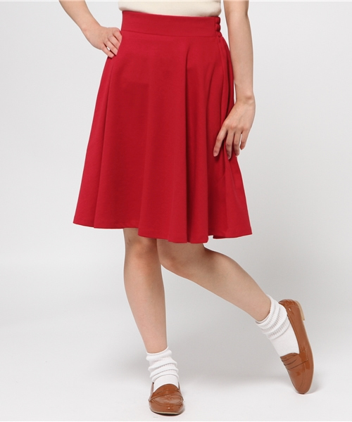 earth music&ecology（アースミュージックアンドエコロジー）の「【すきな丈スカート】ミディフレアスカート（スカート・レディース・ブラック/ライトグレー/ネイビー/ブルーグリーン/ライトイエロー/レッド/ブルー/サックスブルー・FREE）」の8枚目の写真