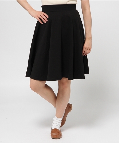 earth music&ecology（アースミュージックアンドエコロジー）の「【すきな丈スカート】ミディフレアスカート（スカート・レディース・ブラック/ライトグレー/ネイビー/ブルーグリーン/ライトイエロー/レッド/ブルー/サックスブルー・FREE）」の2枚目の写真