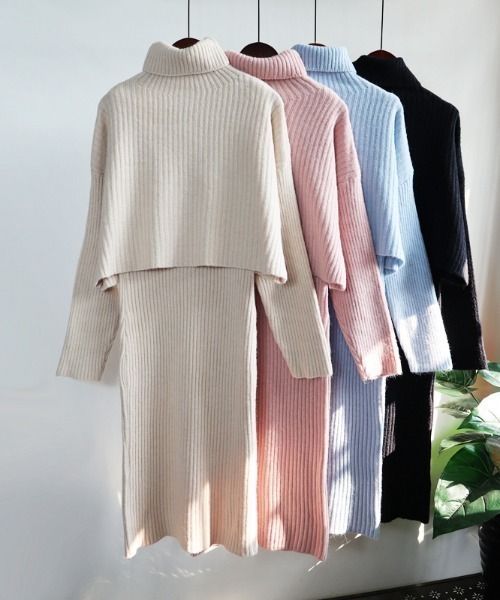 Jasmine Grandiflorum(ジャスミングランディフローラム)の「【Jasmine】タートルネックトップス+ニットワンピースセットアップ (AW)(ワンピース・レディース・ベージュ/ピンク/ブルー/ブラック/チョコ/イエロー/グリーン/ブラック系その他/ブルー系その他/ベージュ系その他/ピンク系その他・FREE/10)」の20枚目の写真