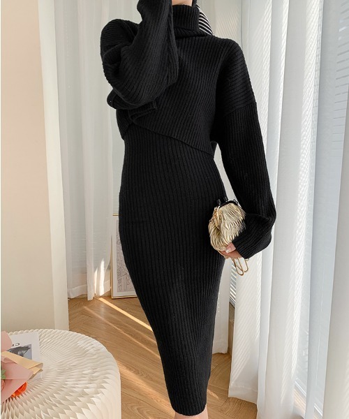 Jasmine Grandiflorum(ジャスミングランディフローラム)の「【Jasmine】タートルネックトップス+ニットワンピースセットアップ (AW)(ワンピース・レディース・ベージュ/ピンク/ブルー/ブラック/チョコ/イエロー/グリーン/ブラック系その他/ブルー系その他/ベージュ系その他/ピンク系その他・FREE/10)」の13枚目の写真
