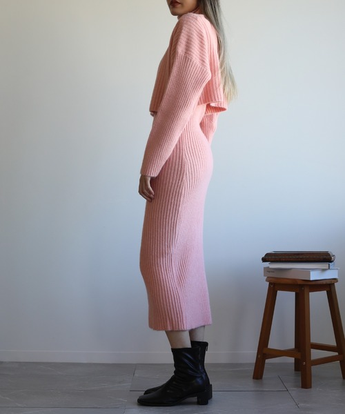 セール】【Jasmine】タートルネックトップス＋ニットワンピース