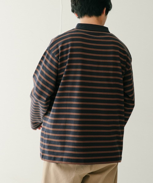 ITEMS URBANRESEARCH(アイテムズ アーバンリサーチ)の「コットンボーダー スタンドネックカットソー(Tシャツ/カットソー・メンズ・ホワイト系その他/グレー系その他/ブルー系その他・MEDIUM/LARGE)」の13枚目の写真