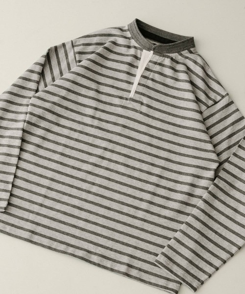 ITEMS URBANRESEARCH(アイテムズ アーバンリサーチ)の「コットンボーダー スタンドネックカットソー(Tシャツ/カットソー・メンズ・ホワイト系その他/グレー系その他/ブルー系その他・MEDIUM/LARGE)」の18枚目の写真