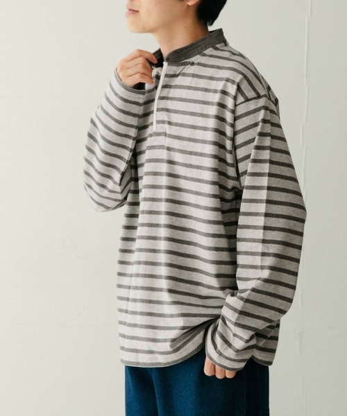 ITEMS URBANRESEARCH(アイテムズ アーバンリサーチ)の「コットンボーダー スタンドネックカットソー(Tシャツ/カットソー・メンズ・ホワイト系その他/グレー系その他/ブルー系その他・MEDIUM/LARGE)」の20枚目の写真