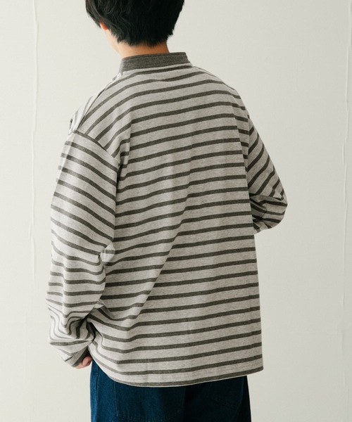 ITEMS URBANRESEARCH(アイテムズ アーバンリサーチ)の「コットンボーダー スタンドネックカットソー(Tシャツ/カットソー・メンズ・ホワイト系その他/グレー系その他/ブルー系その他・MEDIUM/LARGE)」の21枚目の写真