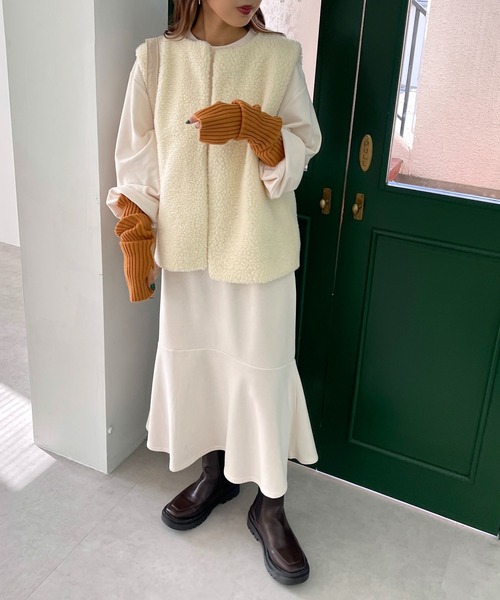 3周年記念アイテム】ボアベストスウェットワンピ―スセット【ZOZOTOWN