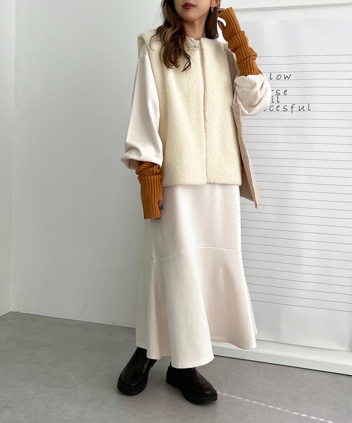 apres jour mignon(アプレジュールミニョン)の「【3周年記念アイテム】ボアベストスウェットワンピ―スセット【ZOZOTOWN限定アイテム】(ワンピース・レディース・アイボリー/ナチュラル・X-LARGE/フリー)」の14枚目の写真