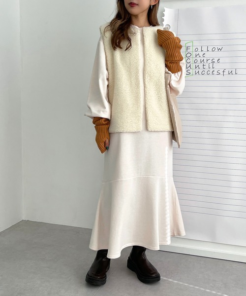 apres jour mignon(アプレジュールミニョン)の「【3周年記念アイテム】ボアベストスウェットワンピ―スセット【ZOZOTOWN限定アイテム】(ワンピース・レディース・アイボリー/ナチュラル・X-LARGE/フリー)」の15枚目の写真