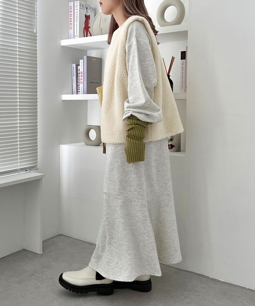 3周年記念アイテム】ボアベストスウェットワンピ―スセット【ZOZOTOWN