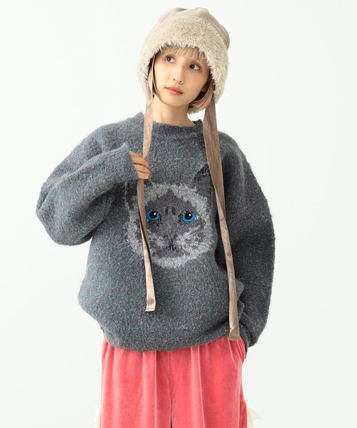 mmts - mmts ユニセックス　ニャンコセーター UNISEX＞mmts / フェイス猫 ニット（ニット/セーター）｜mmts