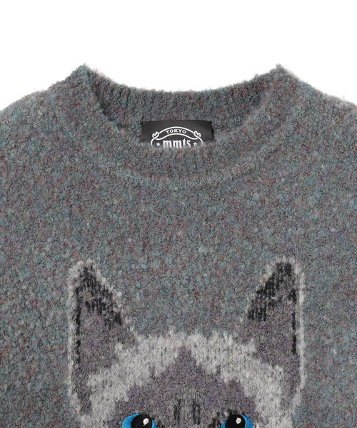 mmts マミタス フェイス 猫 ジャカード ニット M 完売品 新品未使用品 UNISEX＞mmts / フェイス猫 ニット（ニット/セーター）｜mmts