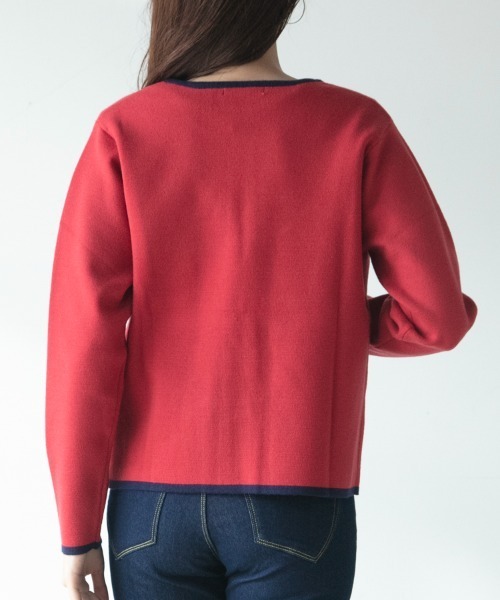 M.deux（エムドゥ）の「バイカラーカーディガン（カーディガン/ボレロ・レディース・ブラック/ベージュ/レッド/イエロー/オフホワイト・MEDIUM）」の20枚目の写真