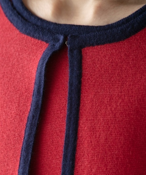 M.deux（エムドゥ）の「バイカラーカーディガン（カーディガン/ボレロ・レディース・ブラック/ベージュ/レッド/イエロー/オフホワイト・MEDIUM）」の14枚目の写真