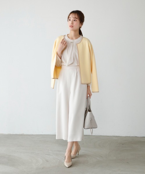 M.deux（エムドゥ）の「バイカラーカーディガン（カーディガン/ボレロ・レディース・ブラック/ベージュ/レッド/イエロー/オフホワイト・MEDIUM）」の10枚目の写真