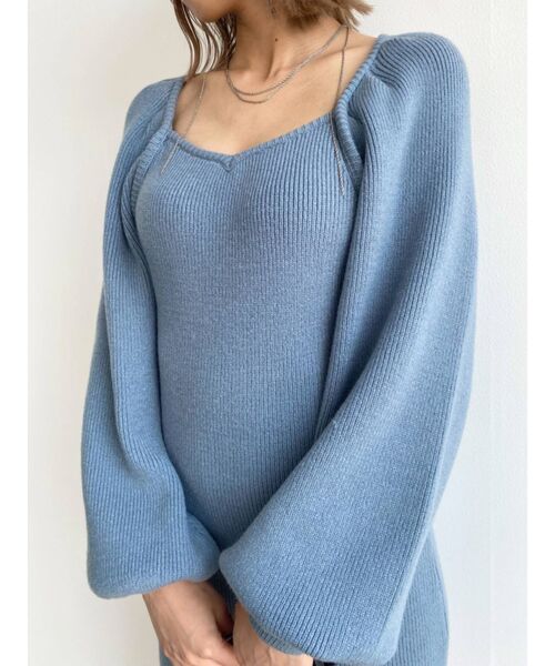 EMODA（エモダ）の「タックスリーブニットワンピース（ワンピース・レディース・アイボリー/グレー/ブラック/ブルー・FREE）」の14枚目の写真