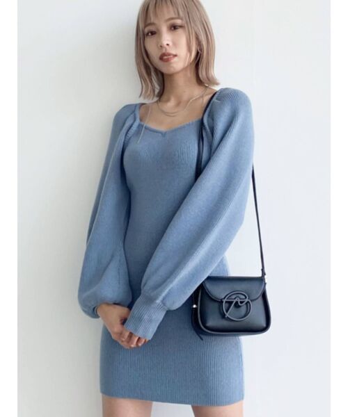 EMODA（エモダ）の「タックスリーブニットワンピース（ワンピース・レディース・アイボリー/グレー/ブラック/ブルー・FREE）」の15枚目の写真