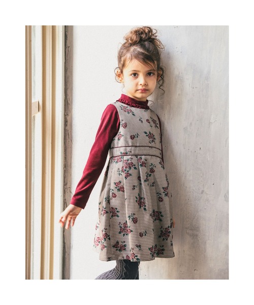 BeBe(ベベ)の「BeBe/日本製ミップストレッチスウェードハイネックTシャツ(80~150cm)(Tシャツ/カットソー・キッズ・グレー/エンジ/オフホワイト・130/150/100/120/90/110/140/80)」の15枚目の写真