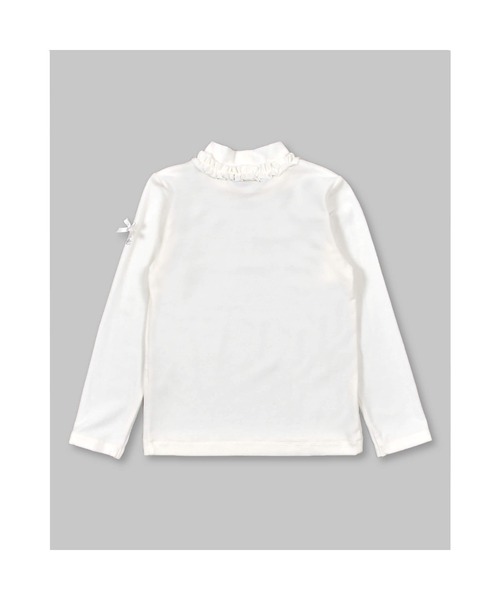 BeBe(ベベ)の「BeBe/日本製ミップストレッチスウェードハイネックTシャツ(80~150cm)(Tシャツ/カットソー・キッズ・グレー/エンジ/オフホワイト・130/150/100/120/90/110/140/80)」の6枚目の写真
