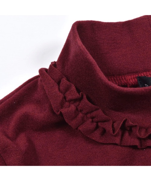 BeBe(ベベ)の「BeBe/日本製ミップストレッチスウェードハイネックTシャツ(80~150cm)(Tシャツ/カットソー・キッズ・グレー/エンジ/オフホワイト・130/150/100/120/90/110/140/80)」の7枚目の写真