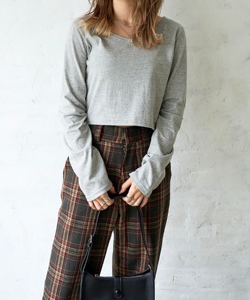 Flugge(フラッジー)の「cropped L/S tee/クロップドロンT(Tシャツ/カットソー・レディース・ブラック/グレー/ホワイト・FREE)」の16枚目の写真