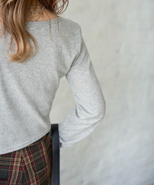 Flugge(フラッジー)の「cropped L/S tee/クロップドロンT(Tシャツ/カットソー・レディース・ブラック/グレー/ホワイト・FREE)」の7枚目の写真