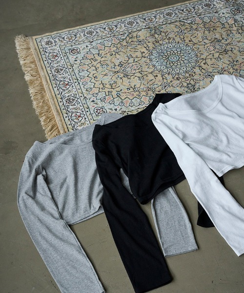 Flugge(フラッジー)の「cropped L/S tee/クロップドロンT(Tシャツ/カットソー・レディース・ブラック/グレー/ホワイト・FREE)」の17枚目の写真