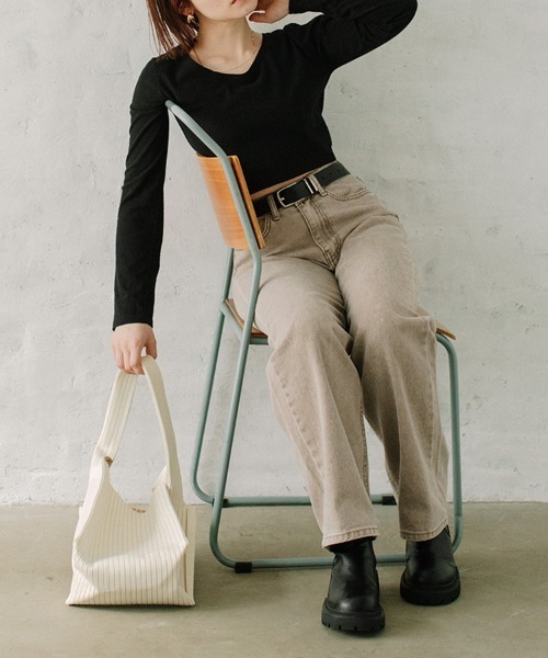 Flugge(フラッジー)の「cropped L/S tee/クロップドロンT(Tシャツ/カットソー・レディース・ブラック/グレー/ホワイト・FREE)」の22枚目の写真