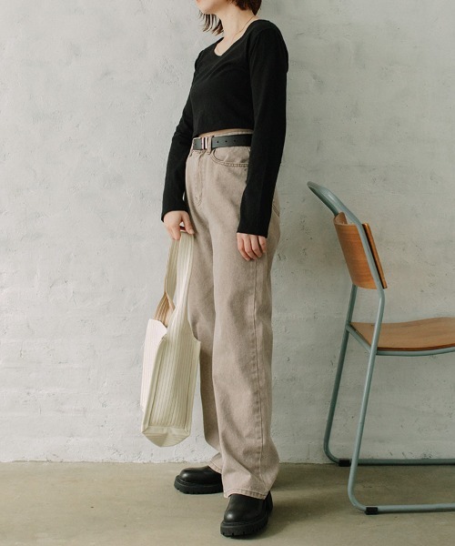 Flugge(フラッジー)の「cropped L/S tee/クロップドロンT(Tシャツ/カットソー・レディース・ブラック/グレー/ホワイト・FREE)」の21枚目の写真