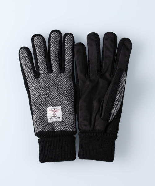 HARRIS TWEED(ハリスツイード)の「【HARRIS TWEED】ハリスツイードグローブ(手袋・メンズ・グレー/グリーン・フリー)」の1枚目の写真