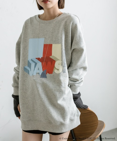 mystic(ミスティック)の「JAWS / スウェット(スウェット・レディース・チャコールグレー/オフホワイト・FREE)」の2枚目の写真