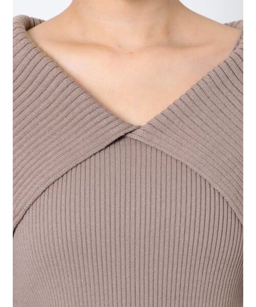 LAGUNAMOON（ラグナムーン）の「ビッグカラーリブニットプルオーバー（ニット/セーター・レディース・ブラック/モカ/アイボリー・FREE）」の19枚目の写真