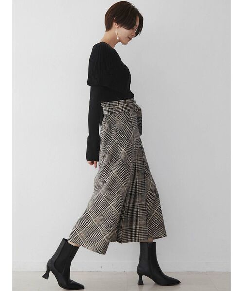 LAGUNAMOON（ラグナムーン）の「ビッグカラーリブニットプルオーバー（ニット/セーター・レディース・ブラック/モカ/アイボリー・FREE）」の7枚目の写真