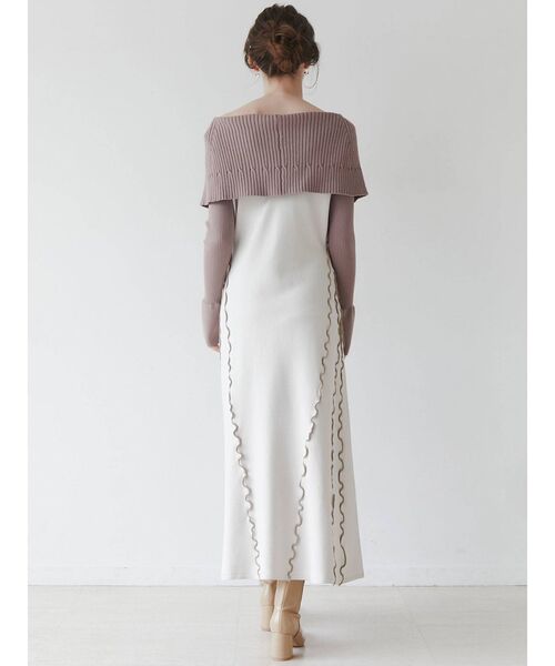 LAGUNAMOON（ラグナムーン）の「ビッグカラーリブニットプルオーバー（ニット/セーター・レディース・ブラック/モカ/アイボリー・FREE）」の8枚目の写真