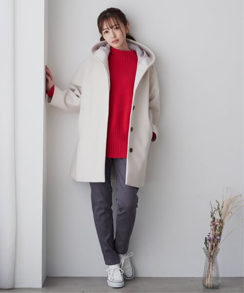 ikka（イッカ）の「ハイネックバックスリットプルオーバー（ニット/セーター・レディース・レモンイエロー/オフホワイト/パープル系その他/ピンク/ブラック・L/M/S）」の21枚目の写真