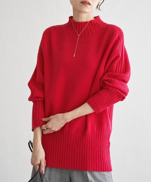 ikka（イッカ）の「ハイネックバックスリットプルオーバー（ニット/セーター・レディース・レモンイエロー/オフホワイト/パープル系その他/ピンク/ブラック・L/M/S）」の13枚目の写真