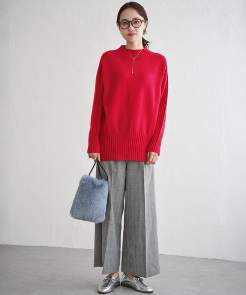 ikka（イッカ）の「ハイネックバックスリットプルオーバー（ニット/セーター・レディース・レモンイエロー/オフホワイト/パープル系その他/ピンク/ブラック・L/M/S）」の11枚目の写真