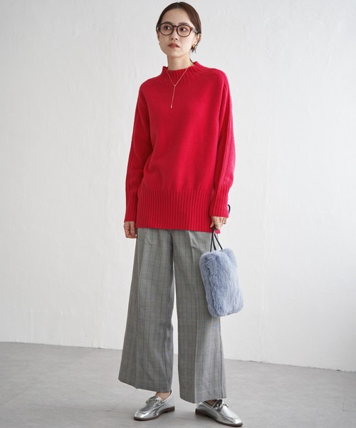 ikka（イッカ）の「ハイネックバックスリットプルオーバー（ニット/セーター・レディース・レモンイエロー/オフホワイト/パープル系その他/ピンク/ブラック・L/M/S）」の12枚目の写真