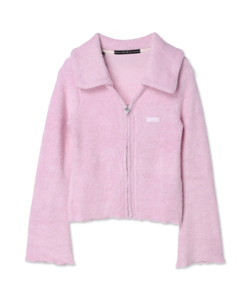Guess(ゲス)の「Flat Collar Terry Zip-Up(カーディガン/ボレロ・レディース・アイボリー/ライトブルー/ピンク・X-SMALL/SMALL)」の3枚目の写真