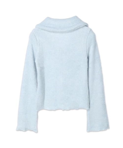 Guess(ゲス)の「Flat Collar Terry Zip-Up(カーディガン/ボレロ・レディース・アイボリー/ライトブルー/ピンク・X-SMALL/SMALL)」の4枚目の写真