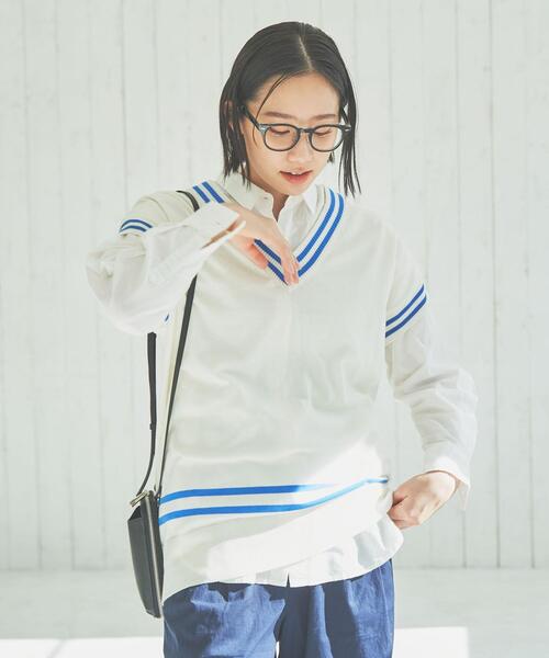 coen（コーエン）の「サラコVネックチルデンベスト（ベスト・レディース・ホワイト/ベージュ・L/M）」の7枚目の写真