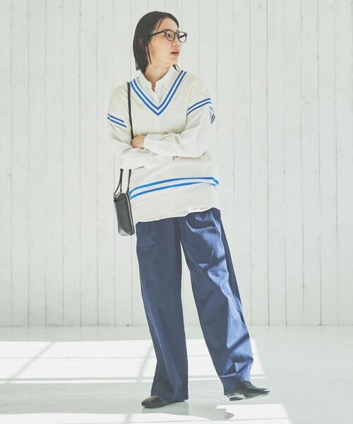 coen（コーエン）の「サラコVネックチルデンベスト（ベスト・レディース・ホワイト/ベージュ・L/M）」の9枚目の写真