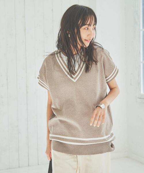 coen（コーエン）の「サラコVネックチルデンベスト（ベスト・レディース・ホワイト/ベージュ・L/M）」の12枚目の写真