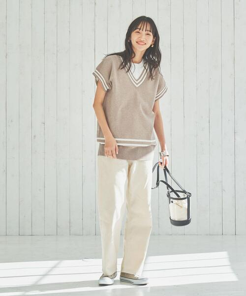 coen（コーエン）の「サラコVネックチルデンベスト（ベスト・レディース・ホワイト/ベージュ・L/M）」の15枚目の写真